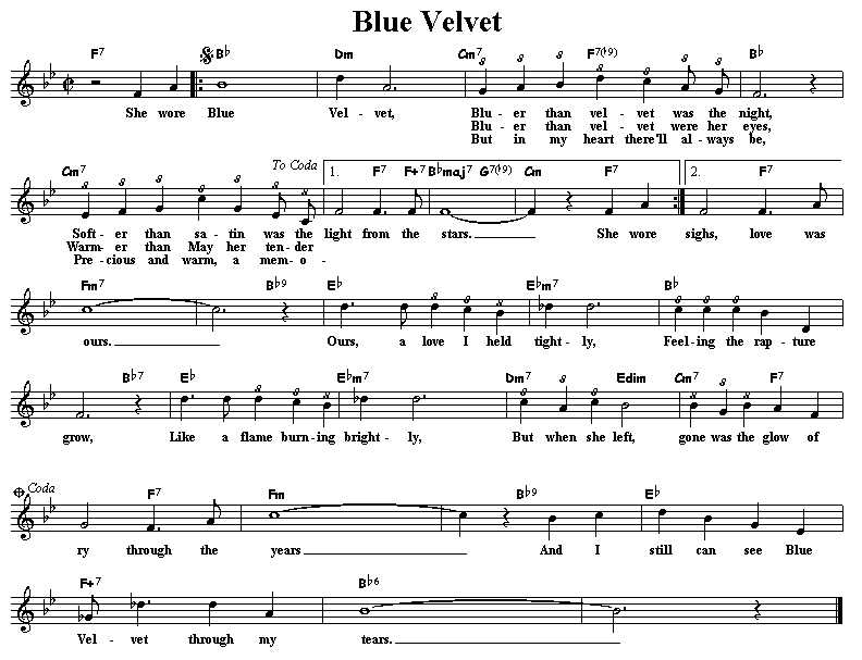 _VERIFIED_ Blue Velvet Bobby Vinton Sheet Music Free